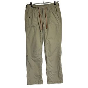 The North Face Womens Roll Up Pants Khaki Tan Beige Drawstring Hiking Size 2
